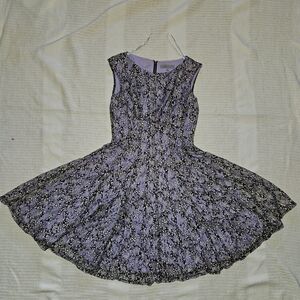 Danny & Nicole Lavender Floral Fit-and-Flare Mini Dress